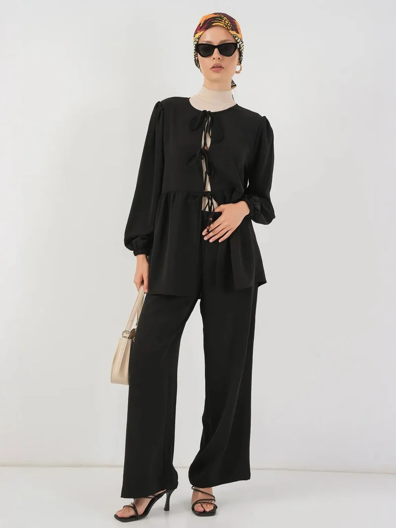 بيغ دارت BDART Crew Neck Long Tunic and Wide Leg Pants Set